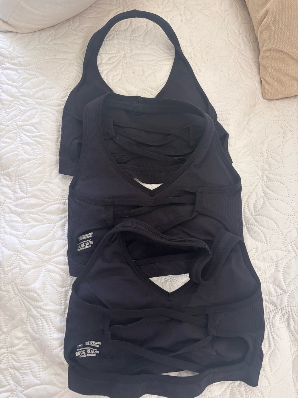SHEIN Black Crisscross Sports Bras - 3-Pack